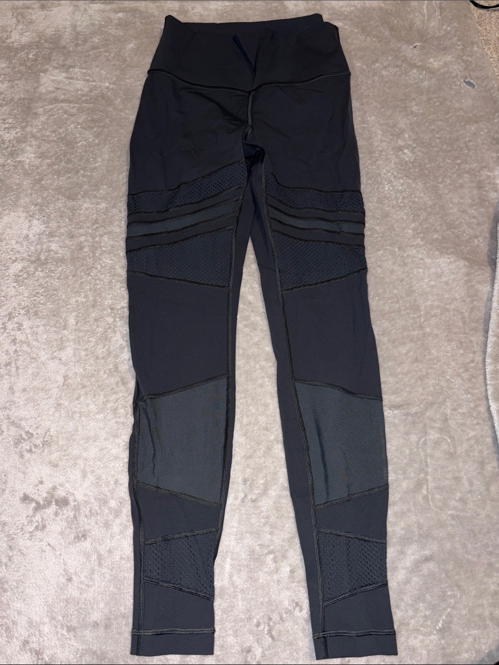 Under Armour Black Mesh-Panel High-Waist Leggings